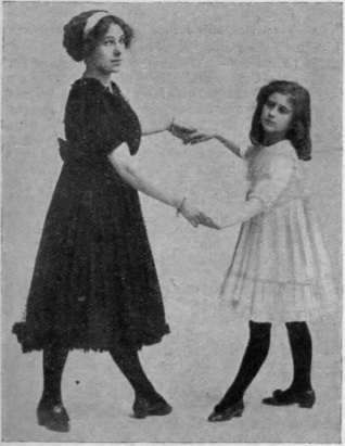 Fig. 5. Fifth step. The lady takeg a long slide backwards with her right foot; her partner, a long slide forward with the left