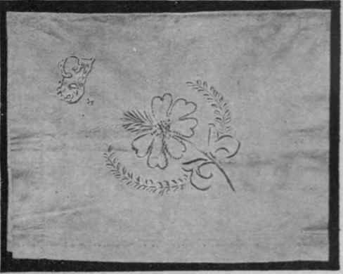 Pink linen nightdress case embroidered in white flourishing thread. transfer letters