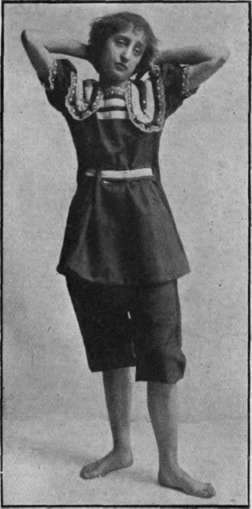 A bathing costume that is too elaborate for swimming