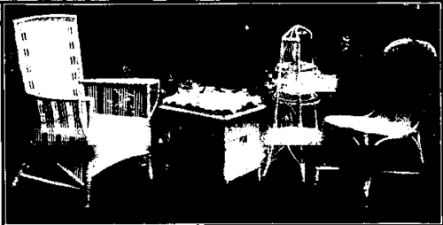 A cake stand is both pretty and practical; and another enchanting addition to the furnishing of garden furniture is a small table stool for odd cups and saucers