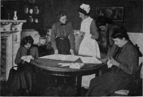 A cutting out class in the beautiful nursery of Highcliff School, Scarborough