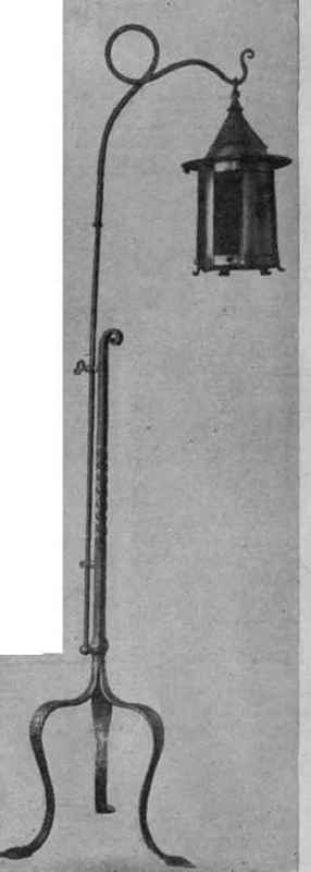 An antique design for a hall lantern which would be admirably in keeping with a panelled hall