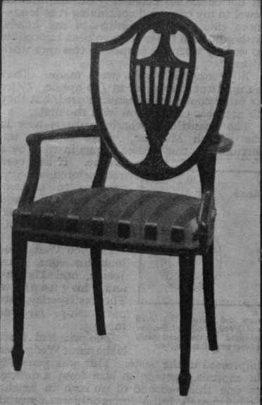 An occasional chair in the Adams style. Such a chair should be used in a room decorated in the Adams period