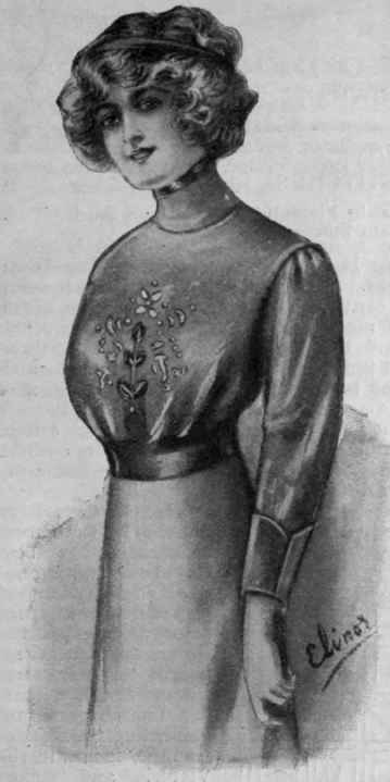 Blouse on the front of which the full design of Durbar embroidery is shown