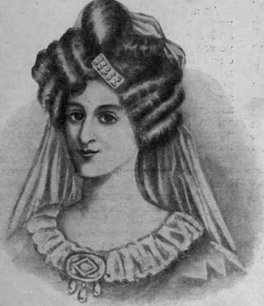 Fig. 4. A portrait of Queen Adelaide, showing a stately and dignified coiffure, rendered more effective by the gauze like scarf