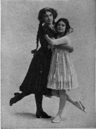 Fig. 6. The beginning of the second half of the circle. The feet. Four complete circles, danced thus, with the schottische hops, or spring valse, are needed to finish the dance