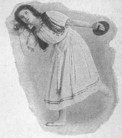 Step 3. Fig. 3 The dancer clashes the cymbals, and, raising her left foot, turns slowly, listening to the vibration of the instruments the use of cymbals passed to India; indeed, cymbals belong essentially to Eastern or Southern races, and have little connection with the more coldblooded and passionless dances of the North