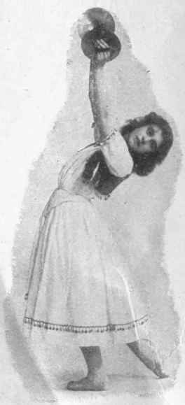 Step 4. Fig. 4. Kneeling step. After rising from her knees, both cymbals are clashed above the head