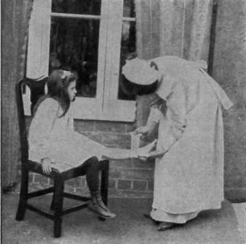 The ankle joint is covered by the figure of eight, one loop of which is carried round the ankle and one round the instep