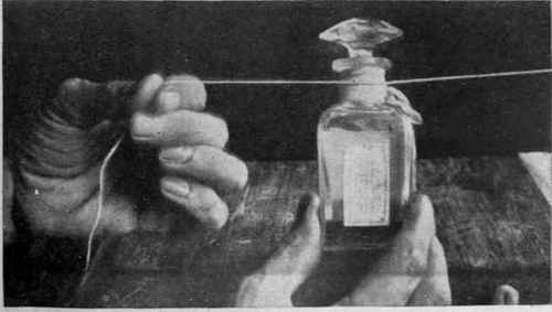 To remove a refractory stopper, loop a piece of string round the neck of the bottle and pull it backwards and for wards. The frictional heat will cause the opening of the bottle to expand, and the stopper can be removed with ease