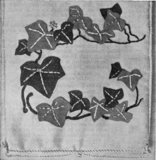 A handkerchief sachet with an ivy leaf design is charming, lined with soft silk and finished with a silk cord