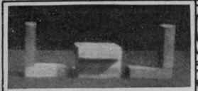 A table and two chairs