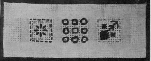Conventional designs may be carried out in braid to the individual taste of the worker. Children would find the above patterns quite simple to work