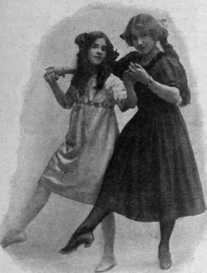 Fig. I. Step I. The circle step (Spanish). The position of the dancers stamping steps complete the circle