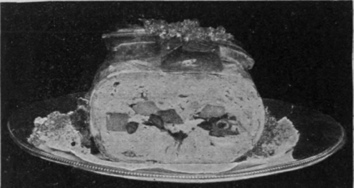 Galantine of Veal. Prepared by this method veal forms a delicious cold dish for breakfast or luncheon steadily from three to four hours, keeping it stirred often.