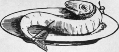 Haddock trussed in the shape of an  S 