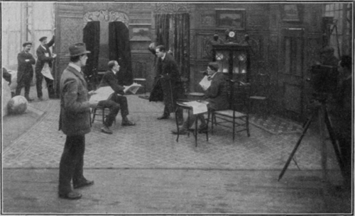 How a play is photographed for the cinema in the studios of the Baker Motion Photography Co., Ealing, London posing for the cinema. Such work is most remunerative and demands