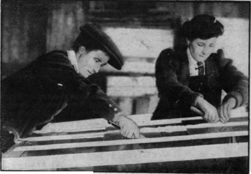 Miss Pears, Principal of the Henwick French garden, glazing a forcing frame