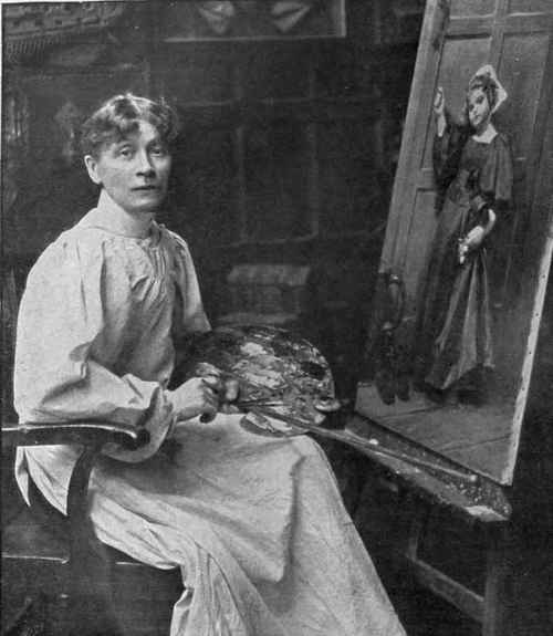 Mrs. Seymour Lucas, the distinguished wife of a distinguished husband. Mr. and Mrs. Lucas are one of the rare instances of a gifted husband and wife following the same calling. Their artistic excellences are, however, in different fields of art