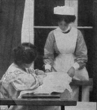 Splendid support for a patient with difficult breathing is supplied by a plank resting on trestles placed across the bed