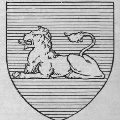 The lion couchant, or lying down, figures frequently upon coatsof'arms