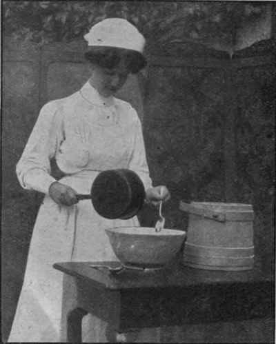 To make milk gruel the milk must be boiling when poured on to the oatmeal, previously mixed with a little water