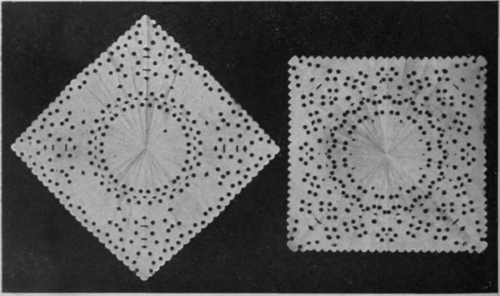 Two paper serviettes. These are indispensable adjuncts to a picnic or tea basket, and can be made very easily and inexpensively