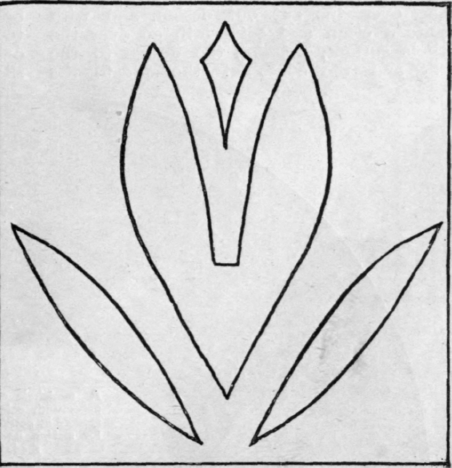 When this design has been traced on to a piece of cardboard, it can be cut out with sharp scissors and used as a stencil plate