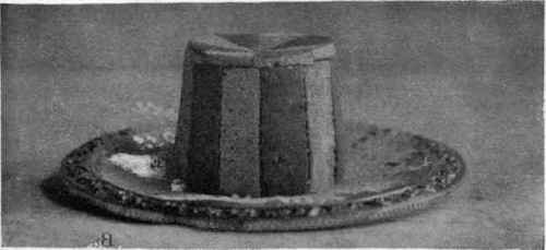 Charlotte Russe With Cake Arranged In Strips Of Two Colors.