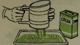 You will get a more even topping if you use a flour sifter to sprinkle the brown sugar and cocoa mixture.