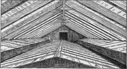 Permanent propagating frames in a greenhouse.