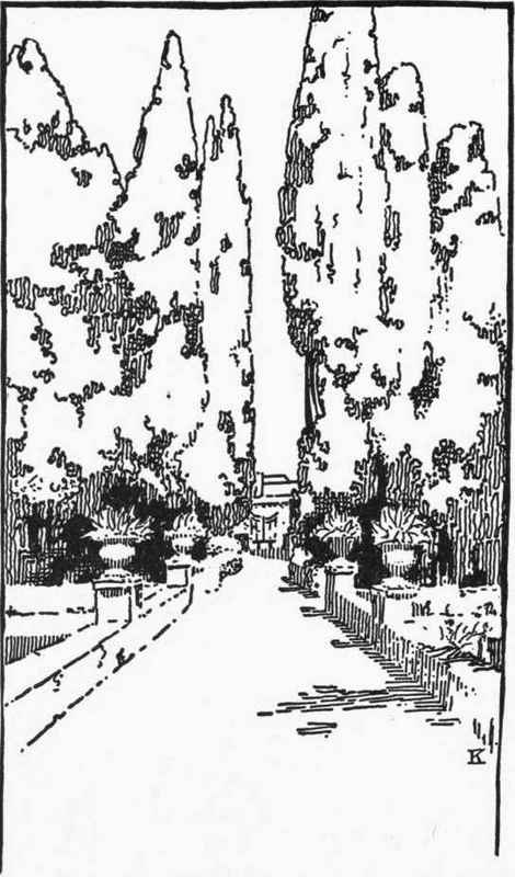 Figure 55. COMBINATION OF ARCHITECTURAL AND HORTICULTURAL ACCENT MATERIAL TO EMPHAS1ZE A VISTA, VILLA d'eSTE
