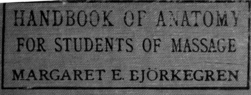 Handbook Of Anatomy For Students Of Massage: book cover