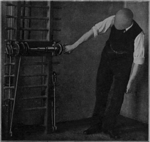 Fig. 67. Incorrect position for using the rotator. Note that most of the movement is performed at trunk and shoulder