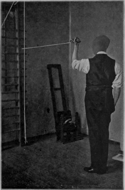 Fig. 99.   To show the converse of Fig. 98. The brachialis anticus is now called upon to work; the triceps is receiving assistance