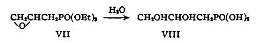 ester groups takes place to yield dihydroxypropylphosphonic acid