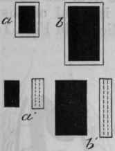 Fig. 144. Diagram to show that loss of heat occurs mure readily in small animals than in large. The unshaded part in a and b represents the surface through which heat is lost; the black part shows the heat producing part of the body.
