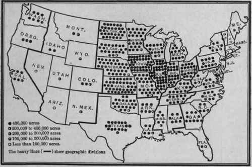 CEREALS ACREAGE BY STATES   1909.