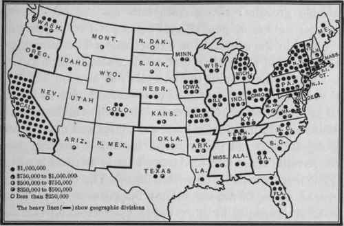 FRUITS AND NUTS VALUE BY STATES 1909.