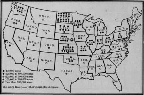 WHEAT ACREAGE BY STATES   1909.