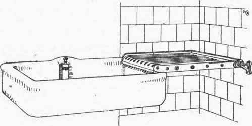 FIG. 24. Shanks's Sink with Hinged Draining Board.