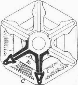 Fig. 147. Plan of Hexagonal Independent Urinal.