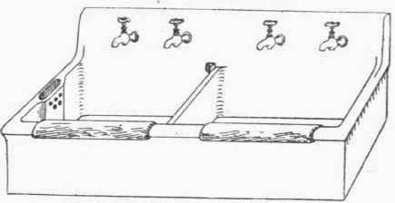 Fig. 19. Twyfords' Double Sink with Inserted Wood Rims.