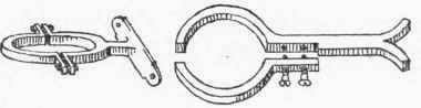 Fig. 203. Cast iron Clips for Soil pipes.