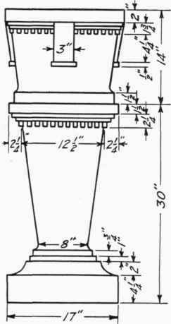Elevation of Vase and Pedestal.