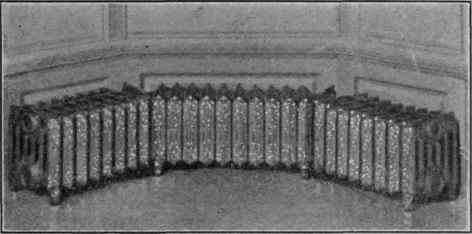 Fig. 24. Six column, low form of hot water radiators to be placed under windows.