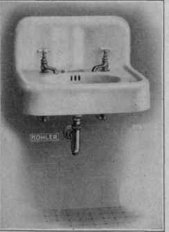 Fig. 92. Enameled iron wall wash basin.