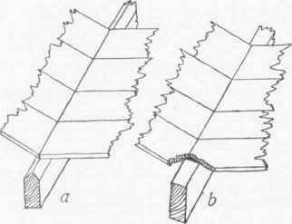 Fig. 82. a, Backed Hip Rafter; b, Square Hip Rafter.