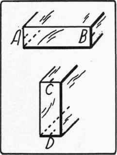Fig. 127. Center lines AB and CD marked on stretchers.