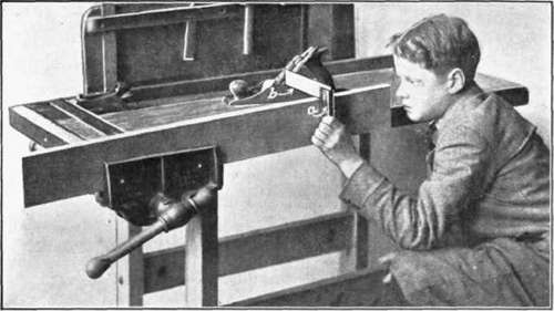 Fig. 5.   Position of Try square in Squaring an Edge. a, the beam ; b, the blade.